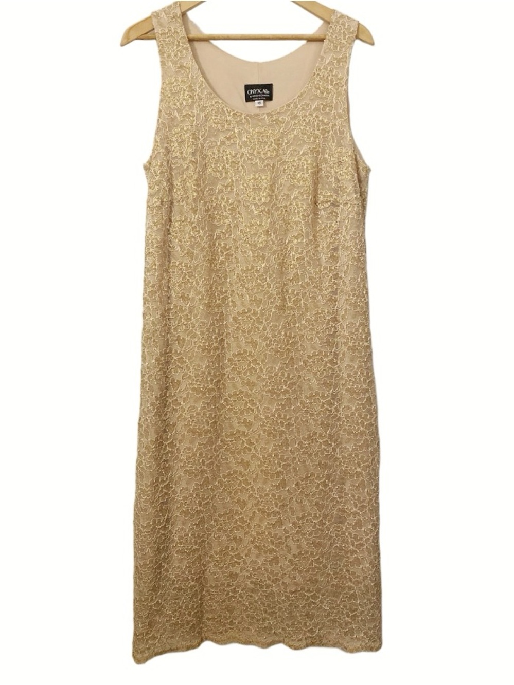 Vintage champagne lace sleeveless dresses